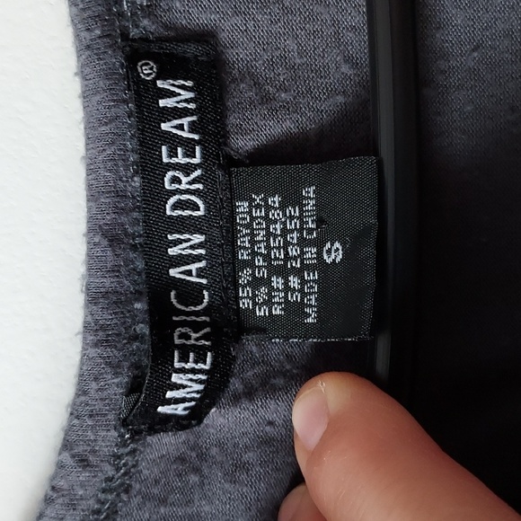 American Dream shkrt sleeve high/low grey pink flower print small - Picture 4 of 7